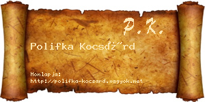 Polifka Kocsárd névjegykártya